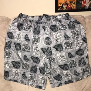 FUBU swim trunks XL grey green black and white 💕